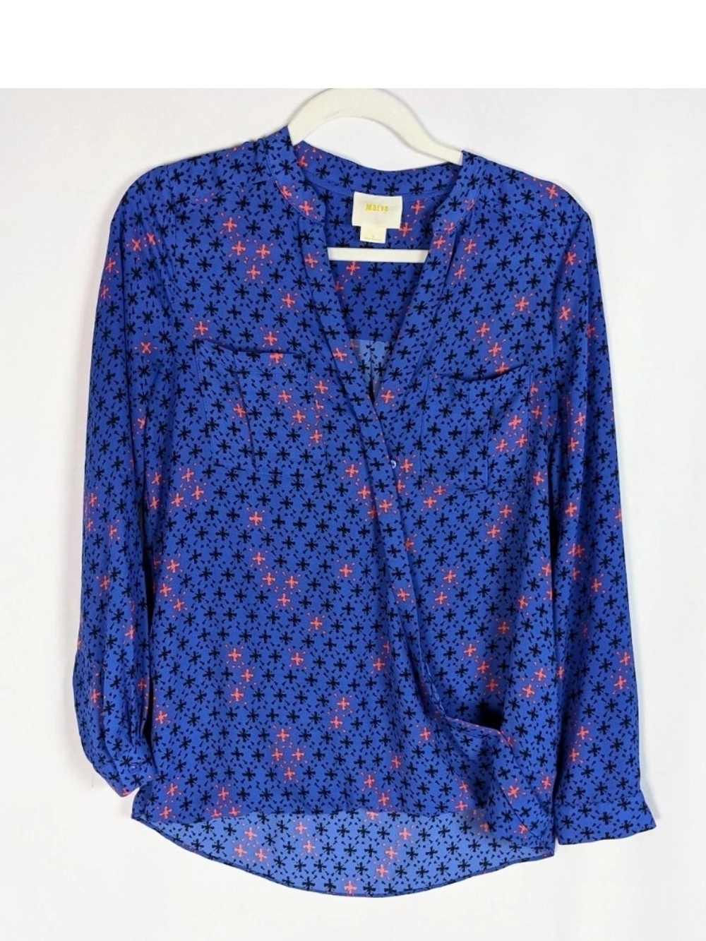 Maeve By ANTHROPOLOGY Faux Wrap Blouse Size 8